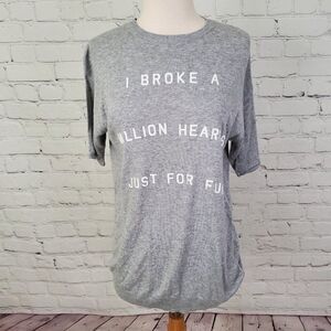 ZOE KARSSEN 𝅺Women's Gray Knit Graphic Top XS